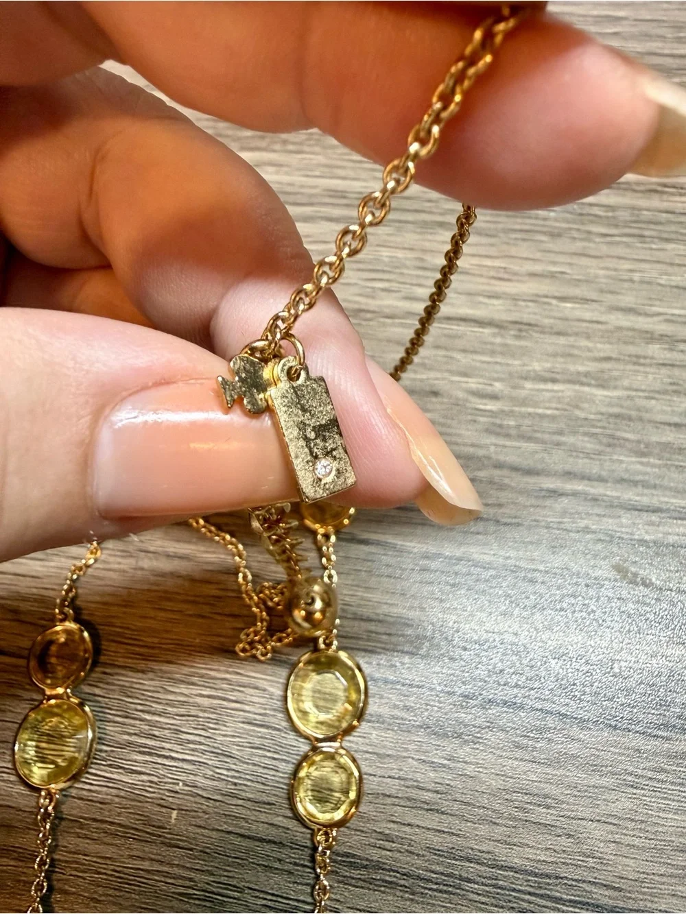 Kate Spade Gold-Tone Yellow Gem Station Necklace - Women Jewelry